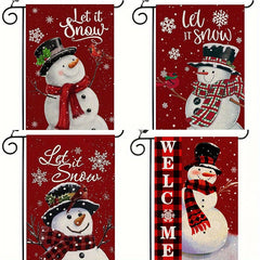 Christmas Bishop's Small Garden Flag - Double Sided Linen Print