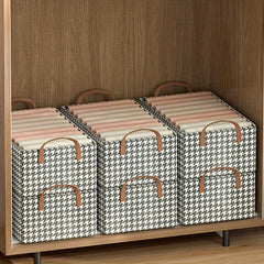 Houndstooth Storage Basket Large Capacity Box for Clothes Books Toys Blankets