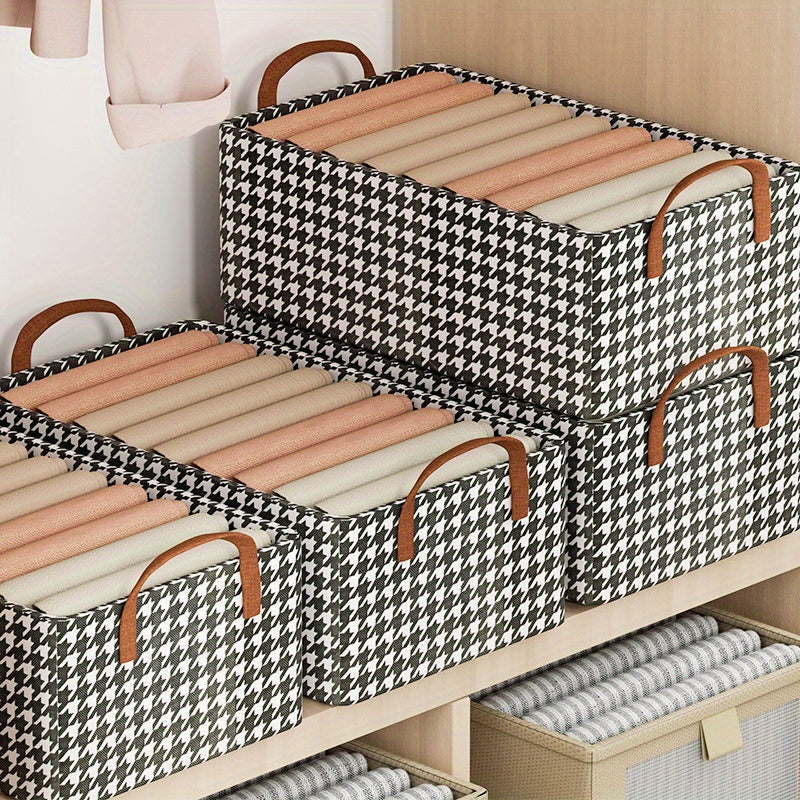 Houndstooth Storage Basket Large Capacity Box for Clothes Books Toys Blankets