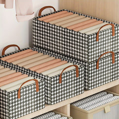 Houndstooth Storage Basket Large Capacity Box for Clothes Books Toys Blankets