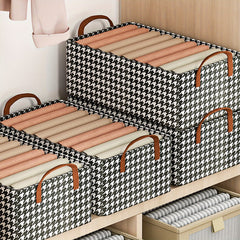 Houndstooth Storage Basket Large Capacity Box for Clothes Books Toys Blankets