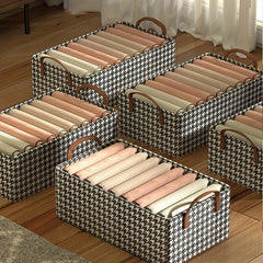 Houndstooth Storage Basket Large Capacity Box for Clothes Books Toys Blankets