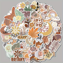50pcs Boho Style Adhesive Stickers for Laptop Phone Case Water Cup