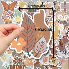 50pcs Boho Style Adhesive Stickers for Laptop Phone Case Water Cup
