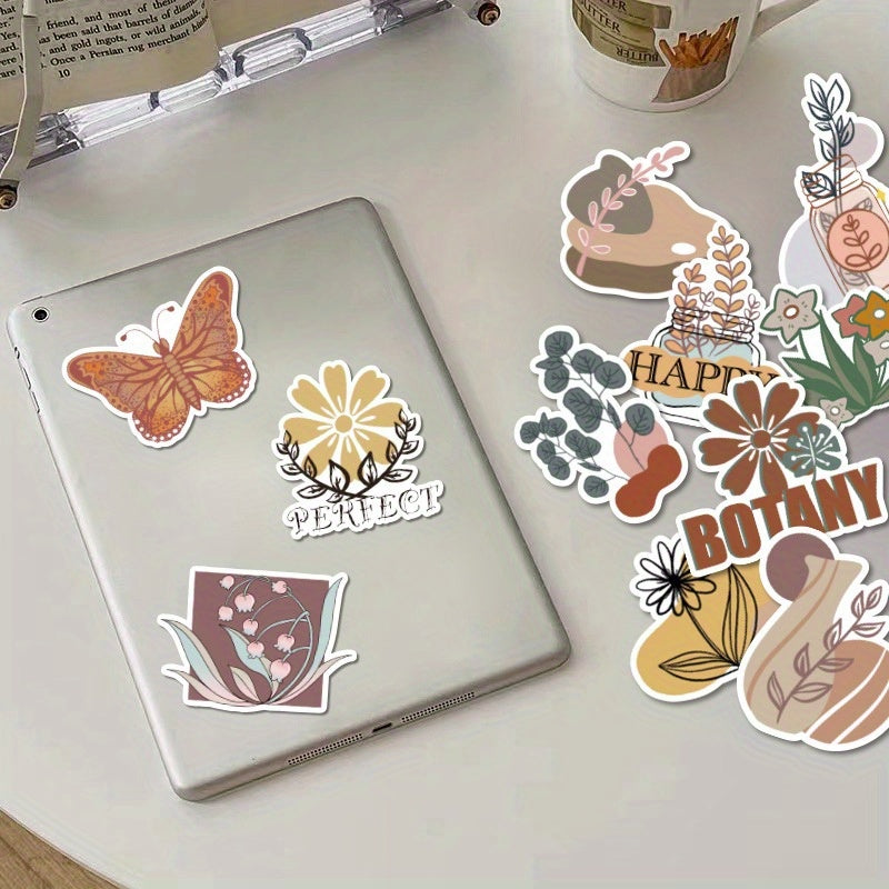 50pcs Boho Style Adhesive Stickers for Laptop Phone Case Water Cup