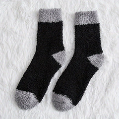 5 Pairs Men's Warm Thermal Crew Socks Plush Comfy Casual Unisex Winter Socks