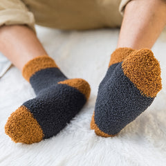 5 Pairs Men's Warm Thermal Crew Socks Plush Comfy Casual Unisex Winter Socks