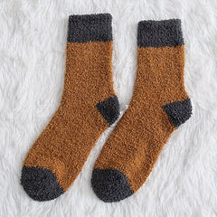 5 Pairs Men's Warm Thermal Crew Socks Plush Comfy Casual Unisex Winter Socks