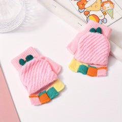 Kids Winter Gloves Soft Knitted Warm Boys Girls