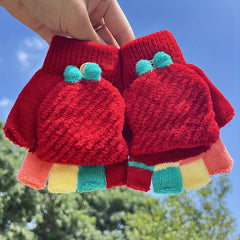 Kids Winter Gloves Soft Knitted Warm Boys Girls