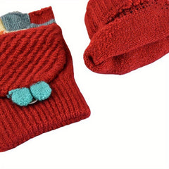 Kids Winter Gloves Soft Knitted Warm Boys Girls