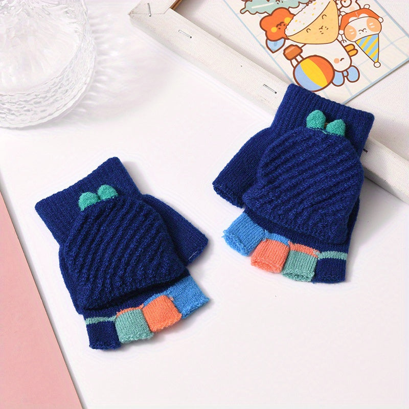 Kids Winter Gloves Soft Knitted Warm Boys Girls