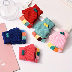 Kids Winter Gloves Soft Knitted Warm Boys Girls