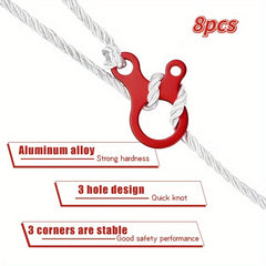 8pcs Windproof Rope Buckles Tent Rope Adjuster Tool