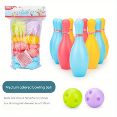 Plastic Bowling Set for Kids - 4, 5, 7 Inch Bowling Pins Included