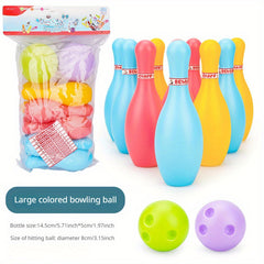 Plastic Bowling Set for Kids - 4, 5, 7 Inch Bowling Pins Included