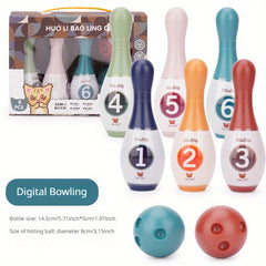 Plastic Bowling Set for Kids - 4, 5, 7 Inch Bowling Pins Included