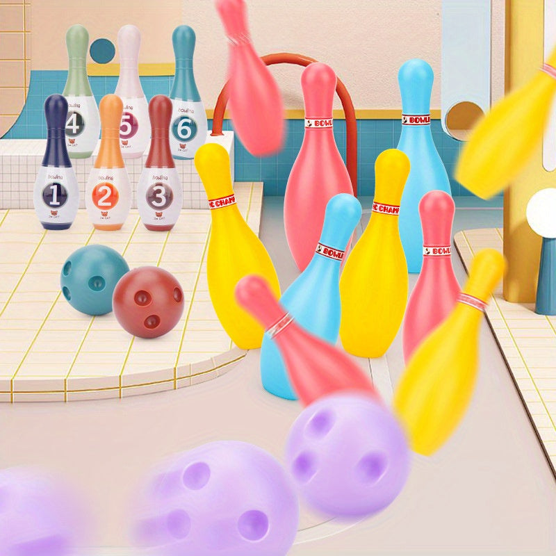 Plastic Bowling Set for Kids - 4, 5, 7 Inch Bowling Pins Included