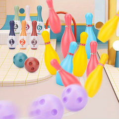 Plastic Bowling Set for Kids - 4, 5, 7 Inch Bowling Pins Included
