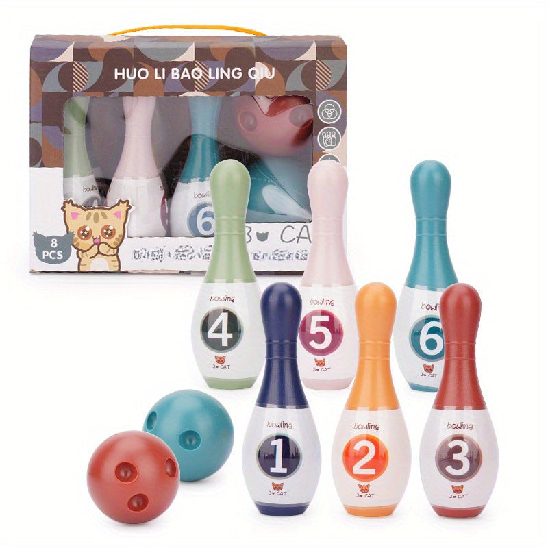 Plastic Bowling Set for Kids - 4, 5, 7 Inch Bowling Pins Included
