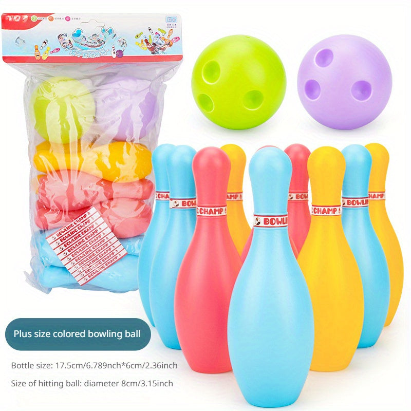 Plastic Bowling Set for Kids - 4, 5, 7 Inch Bowling Pins Included