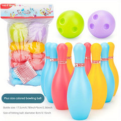 Plastic Bowling Set for Kids - 4, 5, 7 Inch Bowling Pins Included