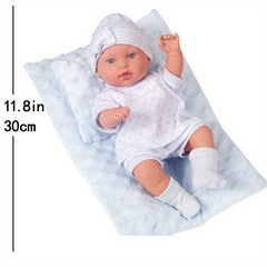 8inch Soft Doll Family Toy with Accessories and Carrier Bed