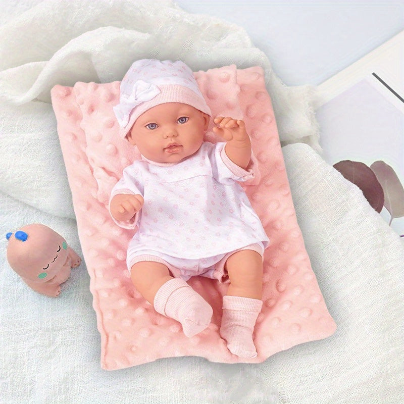 8inch Soft Doll Family Toy with Accessories and Carrier Bed