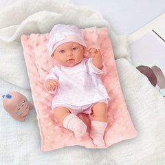 8inch Soft Doll Family Toy with Accessories and Carrier Bed
