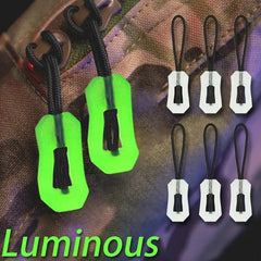 2pcs Mountaineering Backpack Zipper Heads Outdoor Sports Camping Nightlight