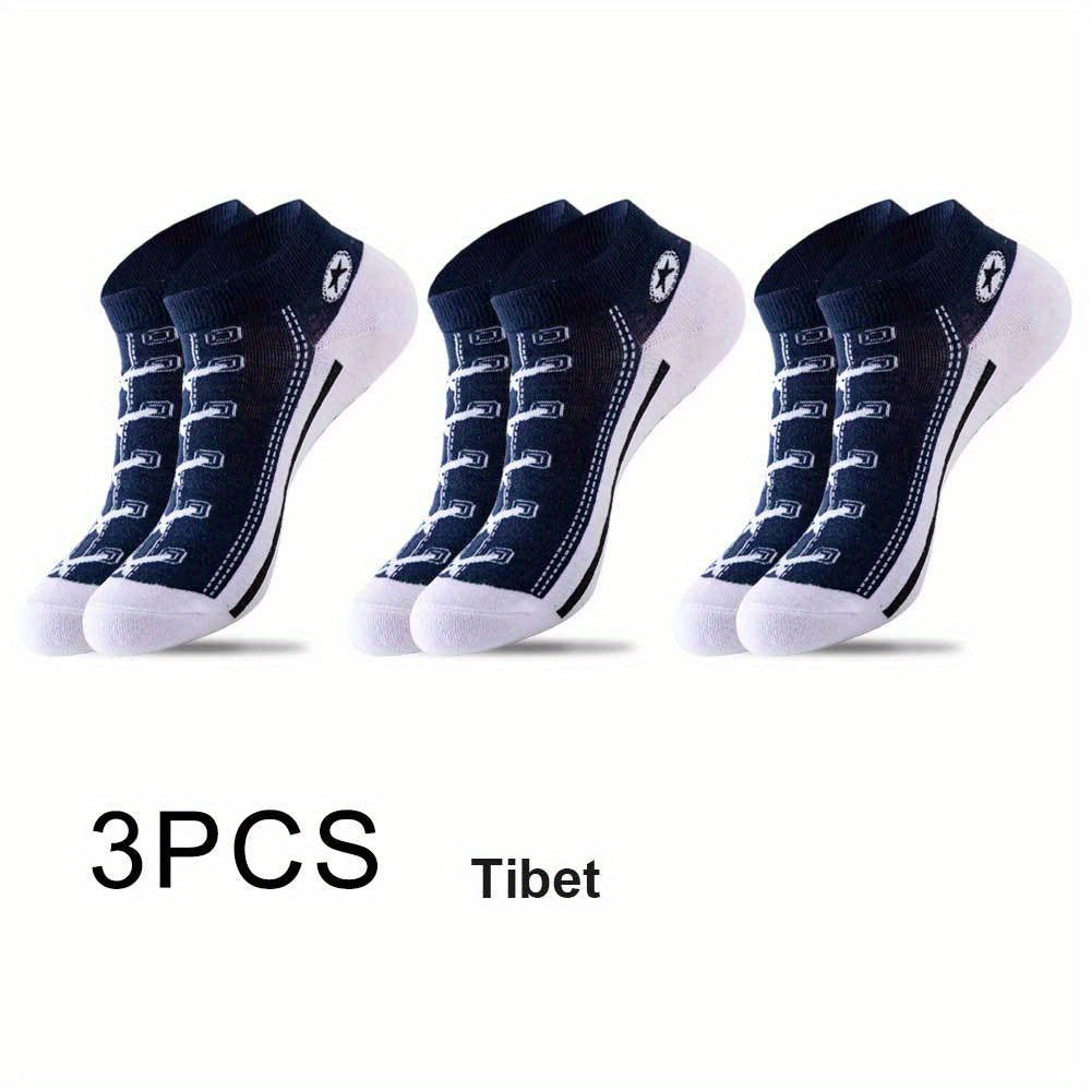 Men's Ankle Socks 5 Pairs Thin Sweat Absorbing Deodorant Sports Socks