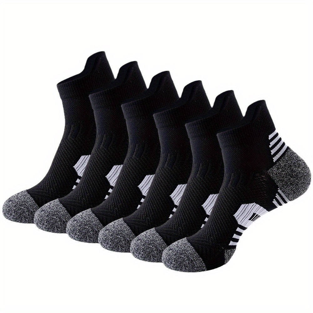 Men's Thick Padded Ankle Socks, 5 Pairs