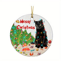 1pc Cat Hanging Decor Christmas Style Bag Purse Pendant Ornament