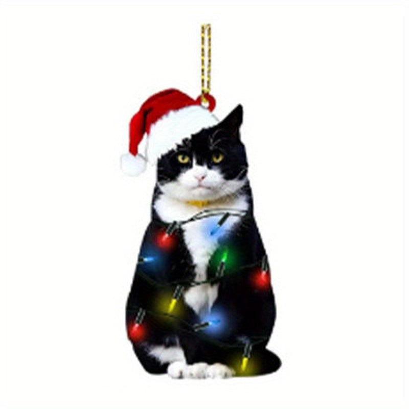 1pc Cat Hanging Decor Christmas Style Bag Purse Pendant Ornament