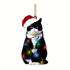 1pc Cat Hanging Decor Christmas Style Bag Purse Pendant Ornament