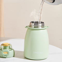 600ml Small Belly Flip Top Water Cup Leakproof Stainless Steel Insulation Bottle