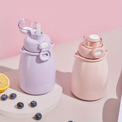 600ml Small Belly Flip Top Water Cup Leakproof Stainless Steel Insulation Bottle