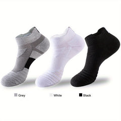3 Pairs Men's Sports Socks Anti Slip Running Outdoor Thickened Ankle Socks