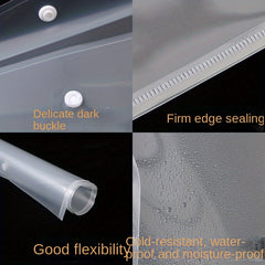 Transparent File Bag With Button Thickened Document Storage Bag