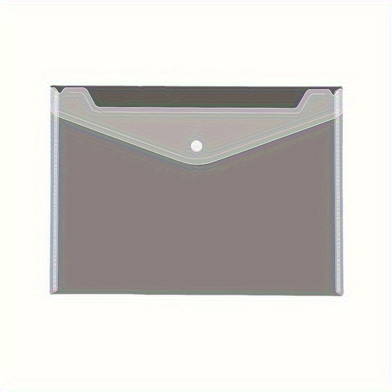 Transparent File Bag With Button Thickened Document Storage Bag