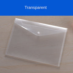 Transparent File Bag With Button Thickened Document Storage Bag