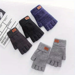 Half Finger Warm Knitted Gloves For Autumn And Winter Adult