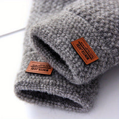 Half Finger Warm Knitted Gloves For Autumn And Winter Adult