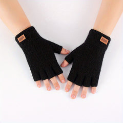 Half Finger Warm Knitted Gloves For Autumn And Winter Adult