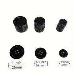 20pcs Resin Buttons Thin Edge 4 Eye Work Clothes Uniforms Clothing Accessories