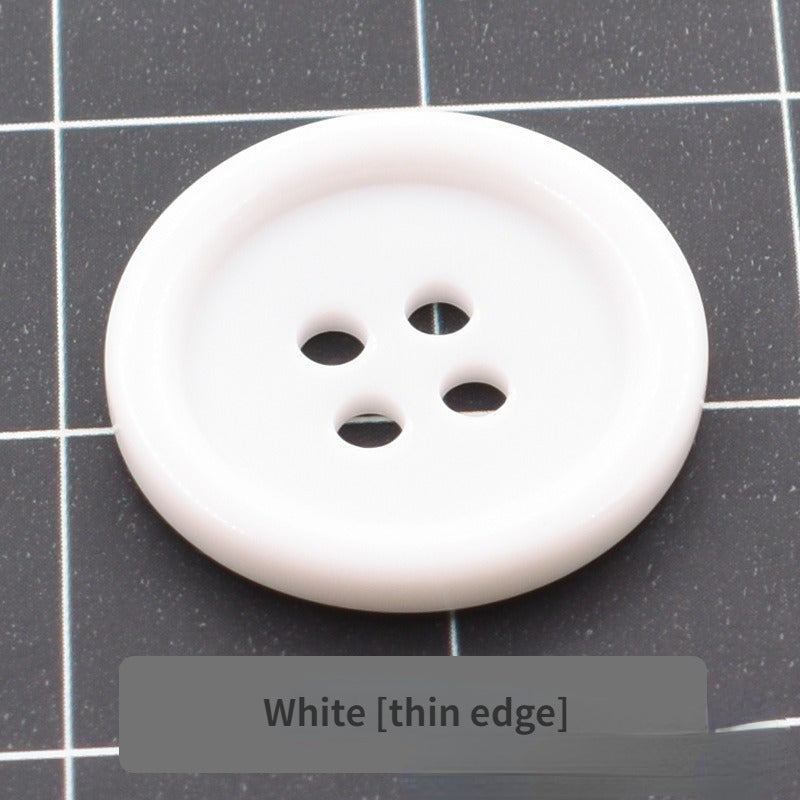 20pcs Resin Buttons Thin Edge 4 Eye Work Clothes Uniforms Clothing Accessories