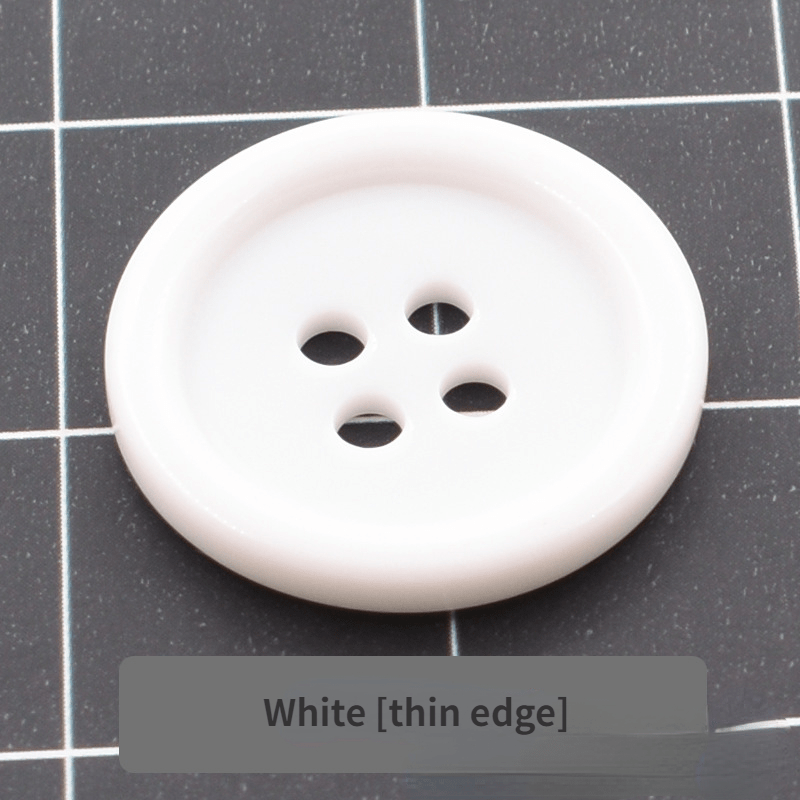 20pcs Resin Buttons Thin Edge 4 Eye Work Clothes Uniforms Clothing Accessories
