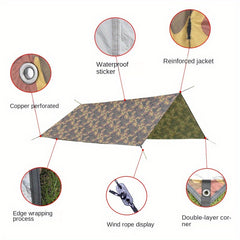 Outdoor Camouflage Sunshade Canopy for Camping Beach Picnic