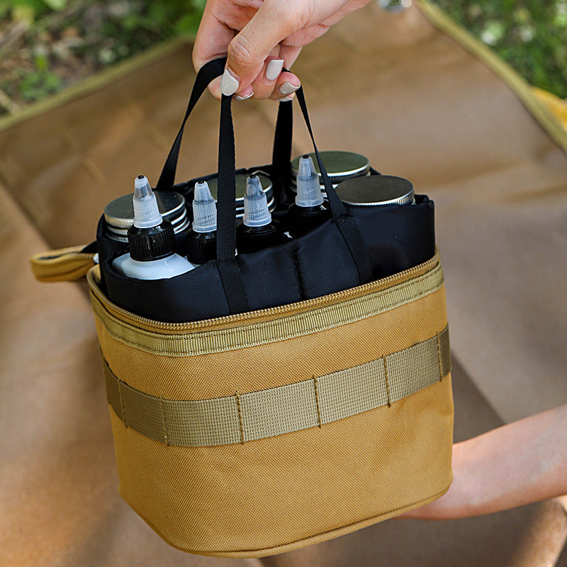 Outdoor Portable Storage Bag with Seasoning Bottle for BBQ