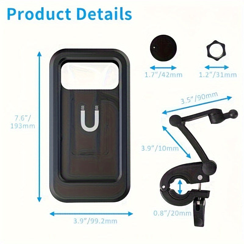 Waterproof Motorcycle Phone Holder 360 Swivel Bike GPS Support